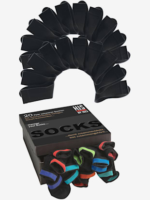 Socquettes en vrac pour le travail et les loisirs - H.I.S - 20x Noir
