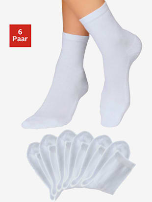 chaussettes socquettes avec semelle éponge douce - h.i.s - 6x blanc