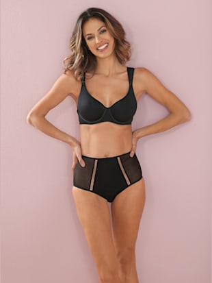 Slip gainant empiècements maille décoratifs - wäschepur - Noir