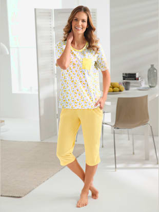 lot de 2 pantalons corsaires en jersey doux - feel good - blanc + jaune citron