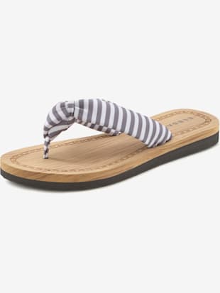 tongs sandales flip-flop en matière imperméable - elbsand - gris clair à rayures
