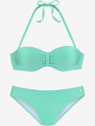 Maillot de bain bandeau à armatures matière structurée tendance - s.Oliver - Menthe