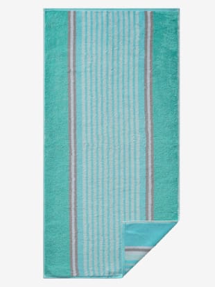 Serviette superbe qualité - Cawö - Turquoise À Rayures