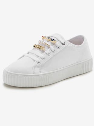 Baskets orné de perles et de petites pierres - LASCANA - Blanc