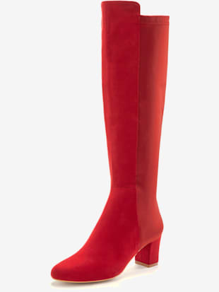 Bottes avec empiècement extensible tendance. hauteur du talon env. 6 cm - LASCANA - rouge