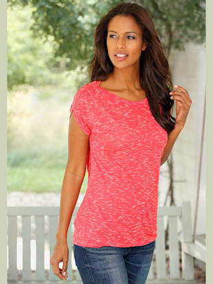 T-shirt lascana aux superbes coloris chinés - LASCANA - Corail