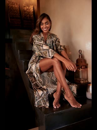 Élégant kimono longueur maxi - LASCANA - À Motifs