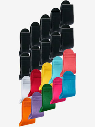 chaussettes basiques socquettes en vrac pour travail et loisirs - go in - 10x multicolore, 10x noir