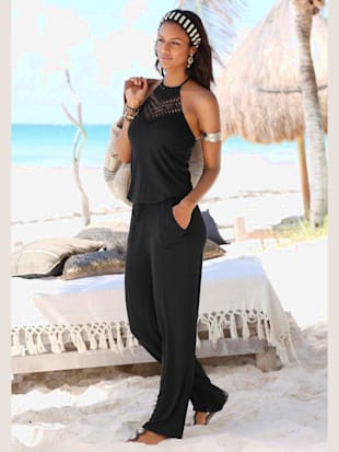 Combinaison avec bride au cou coupe dos nu - LASCANA - Noir