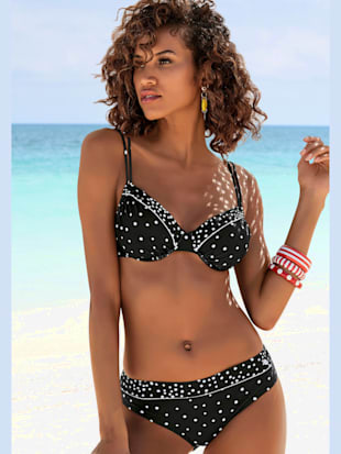 Haut de maillot de bain à armatures design classique et passepoil - LASCANA - Noir-blanc