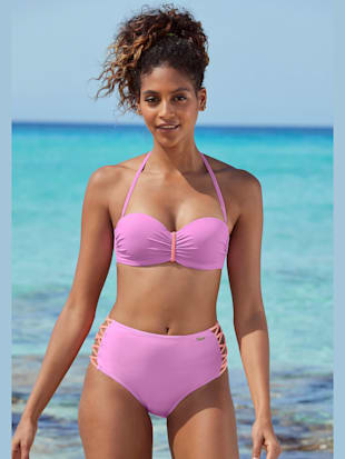 bas de maillot de bain taille haute design contrasté - venice beach - lilas