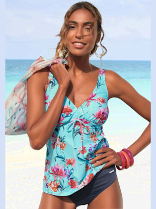 Haut de maillot de bain à armatures imprimé floral moderne - Sunseeker - Bleu Clair Imprimé