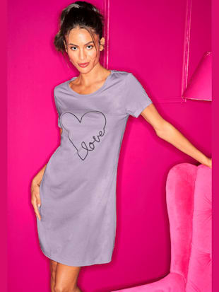 T-shirt de nuit avec imprimé petits cœurs - Vivance Dreams - Lilas