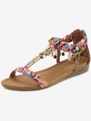 Sandales+differents+elements+decoratifs+pour+une+allure,+sophistiquee+et+raffinee+-+LASCANA+-+rose/chamois