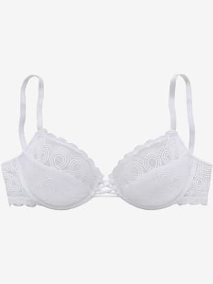 Soutien-gorge à armatures féminin avec laçage extravagant devant - LASCANA - Blanc