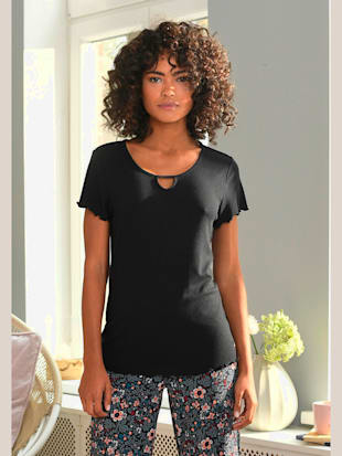 haut de pyjama t-shirt à manches courtes avec encolure ronde - s.oliver - noir