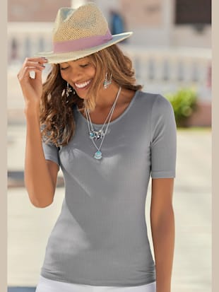 T-shirt manches mi-longues - LASCANA - Menthe, Mauve