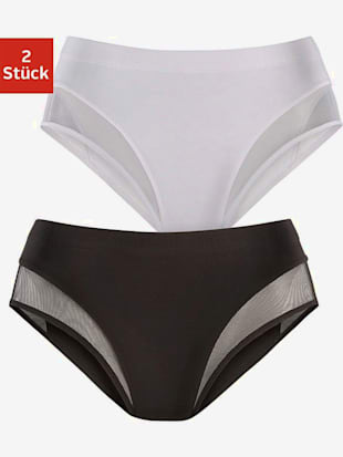 Slip gainant slip formant avec partie ventrale renforcée - petite fleur - Noir, Blanc