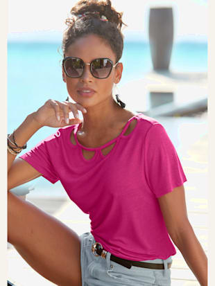 T-shirt à manches courtes encolure ronde - Buffalo - Fuchsia