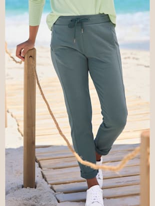 Pantalon+molletonne+large+ceinture+avec+cordon+-+Elbsand+-+bleu+petrole