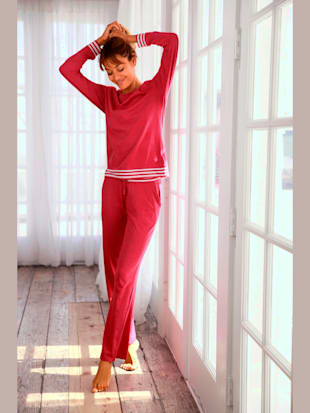 pyjama basique chiné - arizona - rouge foncé chiné