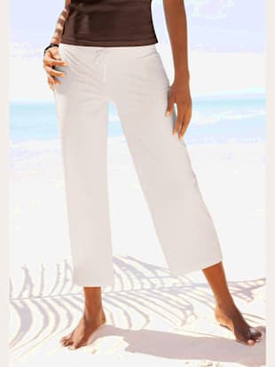 Pantalon+de+plage+leger+longueur+7/8+-+Beachtime+-+blanc