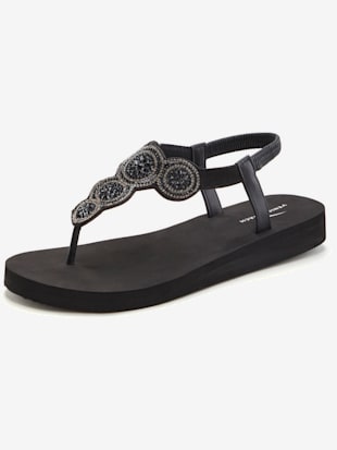 Tongs+avec+semelle+impermeable+et+applications+brillantes+-+Venice+Beach+-+noir