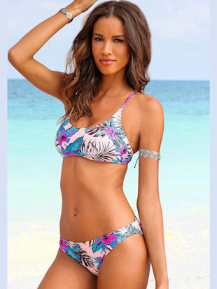 haut de bikini bustier imprimé floral - venice beach - rose imprimé