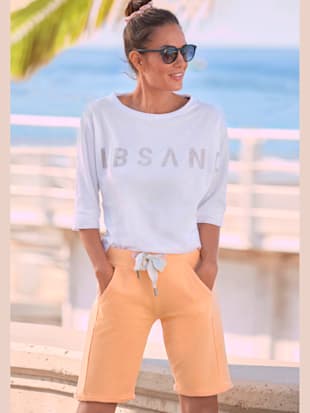 bermuda en matière sweat large ceinture et coulisse - elbsand - pêche