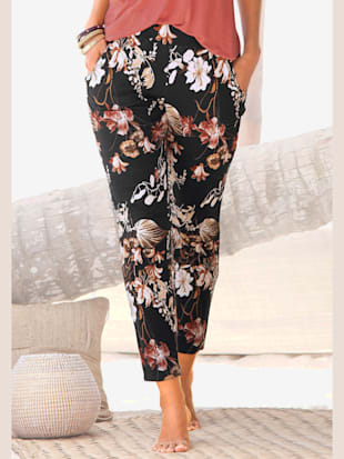 Pantalon en jersey pantalon en tissu avec élégant imprimé floral - LASCANA - Imprimé
