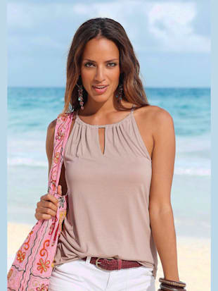 Débardeur spaghetti débardeur d'été - LASCANA - Taupe