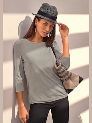 T-shirt vivance manches 3/4, imprimé pailleté argenté - Vivance - Gris