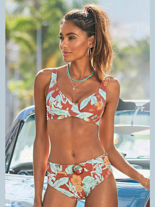Bas de maillot de bain taille haute imprimé tropical tendance - Sunseeker - Rouille-imprimé