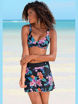 Jupe de plage partie jupe intégrée avec imprimé tendance - LASCANA - Noir-imprimé-multicolore