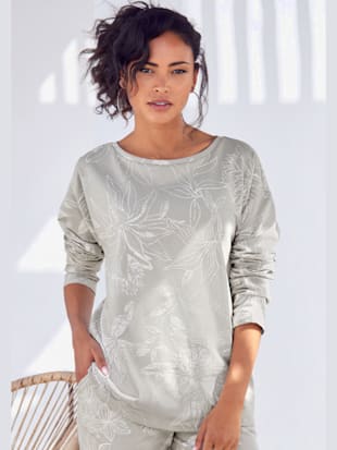 Sweatshirt confortable avec imprimé sur toute la surface - LASCANA - Gris À Motifs