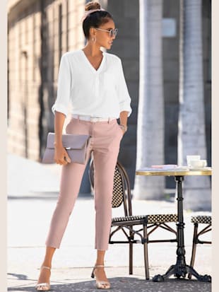 pantalon chino idéal pour les loisirs et le travail - lascana - rose