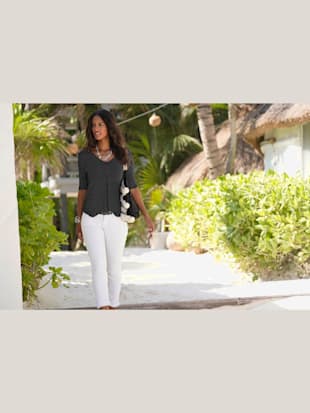 T-shirt lascana avec joli imprimé à pois - LASCANA - Noir À Pois