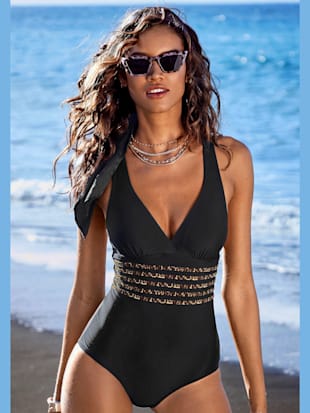 Maillot de bain détails léopard tendance - LASCANA - Noir Léopard