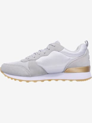 Baskets cuir velours doux et textile - Skechers - Gris Clair