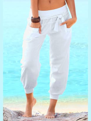 Pantalon de plage mélange de lins - Buffalo - Blanc