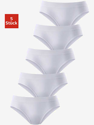 Slip gainant qualité très extensible avec bords-côtes larges - petite fleur - Blanc