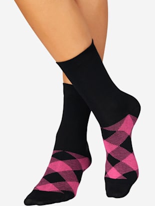 Socquettes les motifs disparaissent dans la chaussure - H.I.S - Noir À Motifs