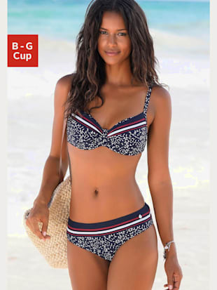 Haut de maillot de bain à armatures imprimé minimaliste - LASCANA - Marine Imprimé