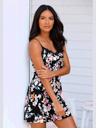 Déshabillé à motif floral - s.Oliver - Noir Motif À Fleurs