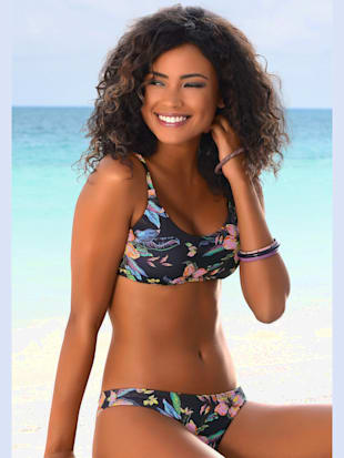 Haut de bikini bustier imprimé floral - LASCANA - Anthracite Imprimé