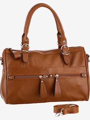 Sac à poignées matière synthétique chic - J.Jayz - Ambre-marron