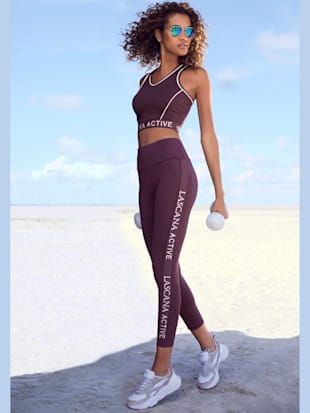 T-shirt d'extérieur haut court performance - LASCANA ACTIVE - Violet-prune