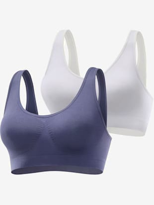 Soutien-gorge bralette bralette sans coutures, très confortable, lot de 2 - petite fleur - Marine + 