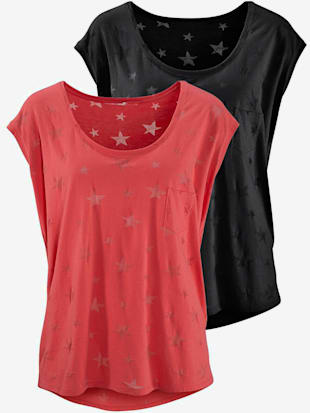 Lot de 2 t-shirts beachtime - Beachtime - Corail, Noir