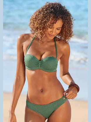 Maillot de bain bandeau à armatures qualité structurée élégante au look animal - JETTE - Vert